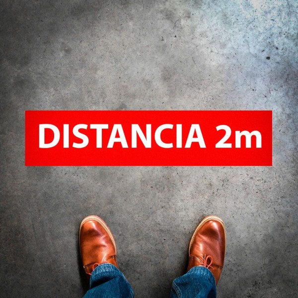 Plantilla pintar señal "distancia 2m"