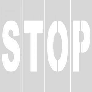 Plantilla pintar señal STOP (letras sueltas) 