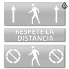 Kit 3 Plantillas señalización paso de peatones "respete la distancia" con pictogramas (Default)