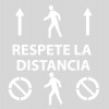 Kit 3 Plantillas señalización paso de peatones "respete la distancia" con pictogramas (Default)