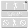 Kit 3 Plantillas señalización paso de peatones "respete la distancia" con pictogramas (Default)