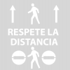 Kit 3 Plantillas señalización ordenación sentido marcha paso peatones "respete la distancia" 