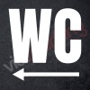Plantilla para pintar señalética wc con flecha izquierda 