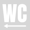 Plantilla para pintar señalética wc con flecha izquierda 