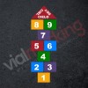 Plantilla pintar juego tradicional RAYUELA 1 ó 4 aspas Números-cielo-sky-ciel