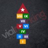 Plantilla pintar juego tradicional RAYUELA 1 ó 3 aspas Números romanos-estrella