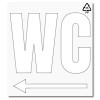 Plantilla para pintar señalética wc con flecha izquierda 