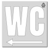 Plantilla para pintar señalética wc con flecha izquierda 