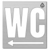 Plantilla para pintar señalética wc con flecha izquierda 