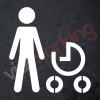  Plantilla pintar peatón con carrito de bebé