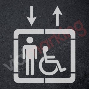 Plantilla pintar señal acceso ascensor discapacitados parking
