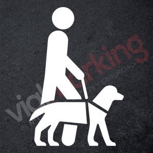 Plantilla pintar señal acceso permitido con perros guia