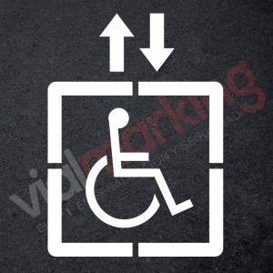 Plantilla pintar señal acceso discapacitados ascensor 