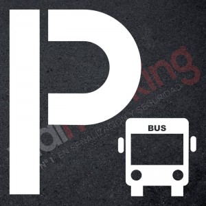 Plantilla pintar señal P parking bus