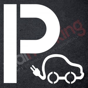  Plantilla pintar señal P parking coche eléctrico