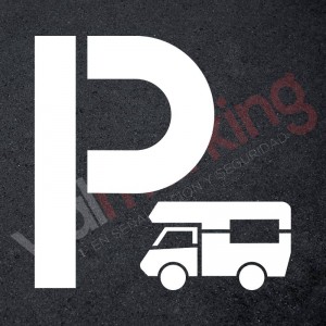 Plantilla rotulacion senal P parking caravana