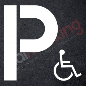 Plantilla pintar señal P parking discapacitados / minusválidos