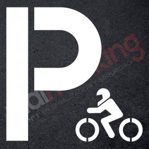 Plantilla pintar señal P parking motocicletas