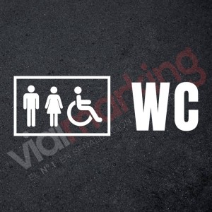 Plantilla pintar señalética aseo/wc accesible hombres/mujeres 