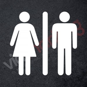 Plantilla para pintar señal silueta de hombre-mujer