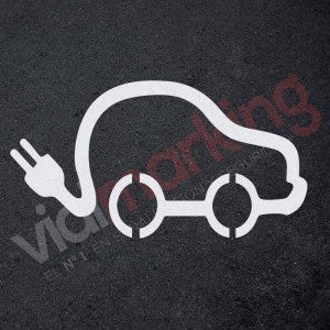 Plantilla para pintar simbolo vehículo eléctrico
