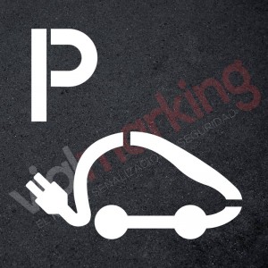 Plantilla rotulación parking coche eléctrico
