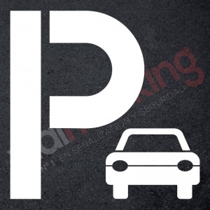 Plantilla pintar señal P parking coche