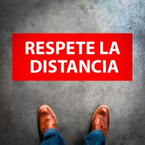 Plantilla pintar señal "Respete la distancia"
