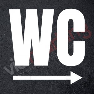 Plantilla para pintar señalética wc con flecha derecha