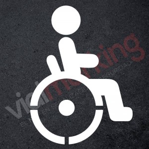 Plantilla pintar señal accesible silla ruedas