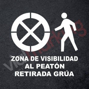 Plantilla pintar zona de visibilidad al peatón retirada grúa