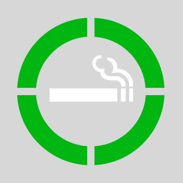 Pack 2 plantillas pintar señal área permitido fumar varios colores