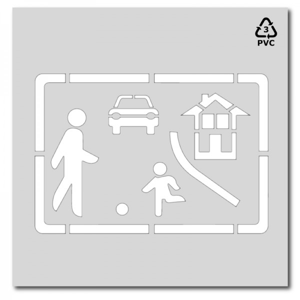 Plantilla para pintar señalización Calle Residencia - Señal S-28
