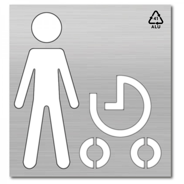  Plantilla pintar peatón con carrito de bebé aluminio