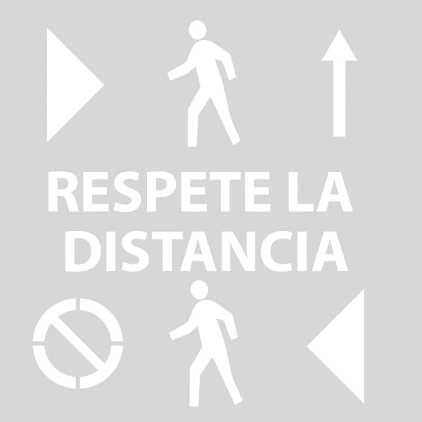 Kit Plantillas señalización paso de peatones "respete la distancia
