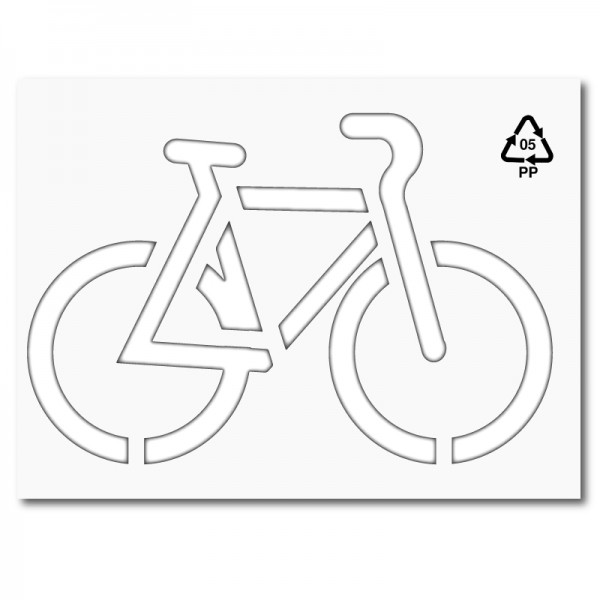Plantilla pintar y marcar señal ciclista carril bici 
