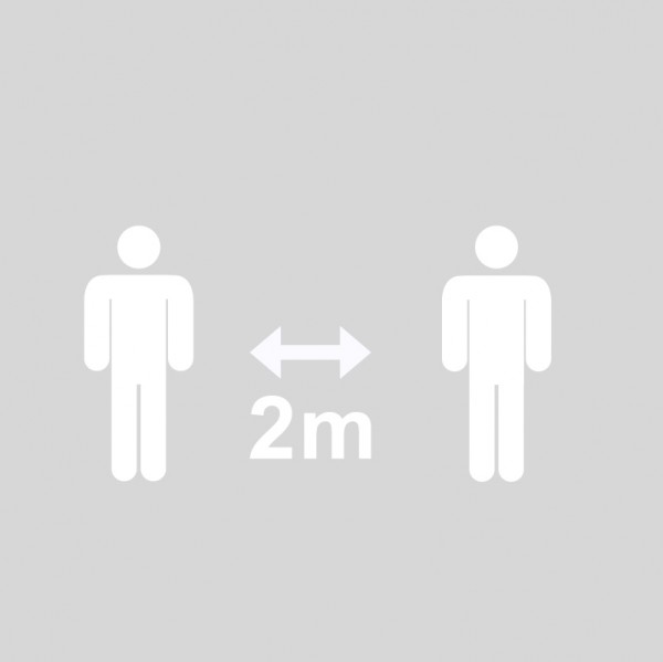 Plantilla pintar señal 2 metros entre personas pictograma unisex