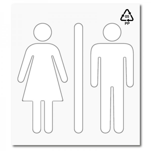 Plantilla para pintar señal silueta de hombre-mujer