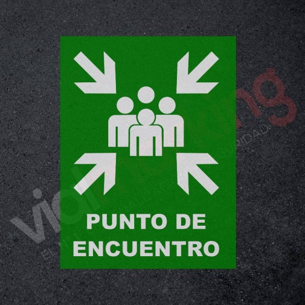 Plantilla pintar señal punto de encuentro (