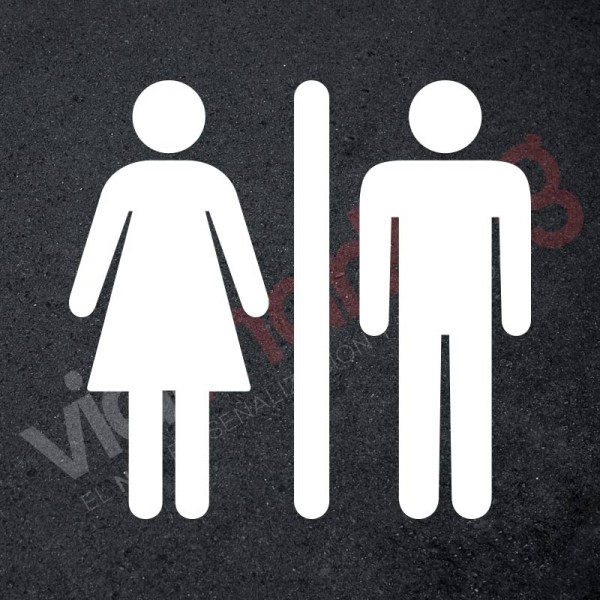 Plantilla para pintar señal silueta de hombre-mujer