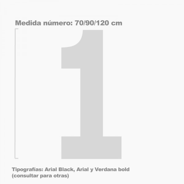Pack 10 plantillas números 70 cm para pintar en pared y suelos
