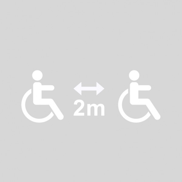 Plantilla pintar señal 2 metros entre personas con discapacidad