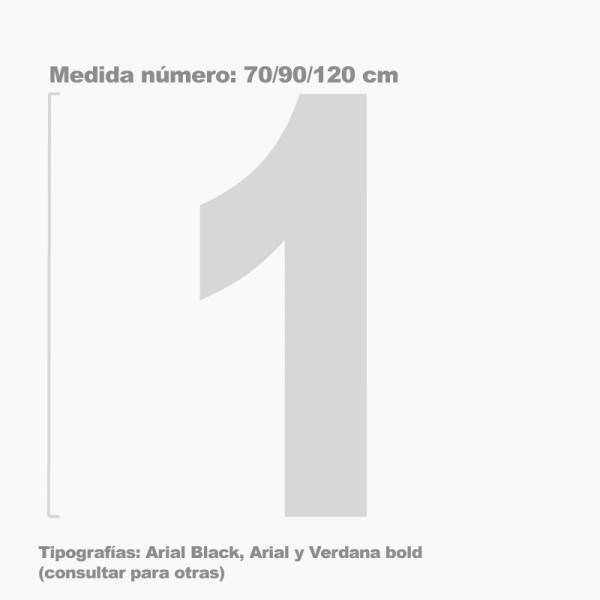 Pack 10 plantillas números 70 cm para pintar en pared y suelos