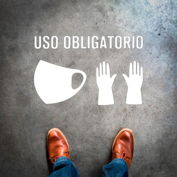 Plantilla pintar señal uso obligatorio mascarilla y guantes (Default)
