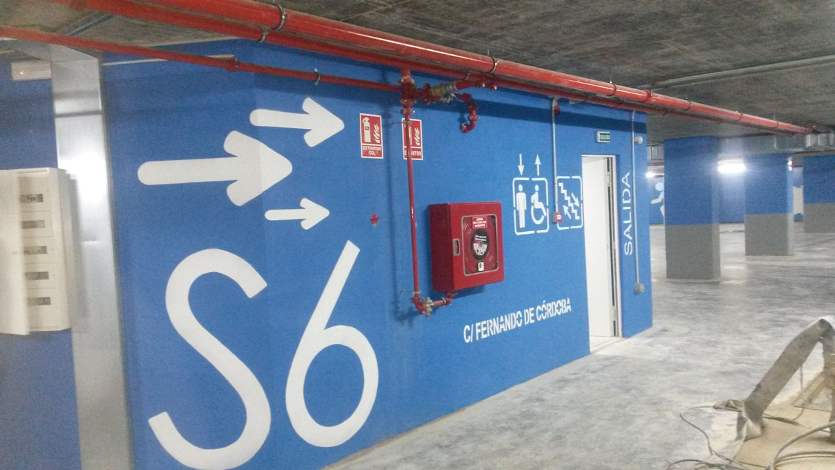 Plantillas pintar parking Trabajo realizado para Pinturas Losan